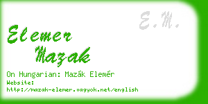 elemer mazak business card